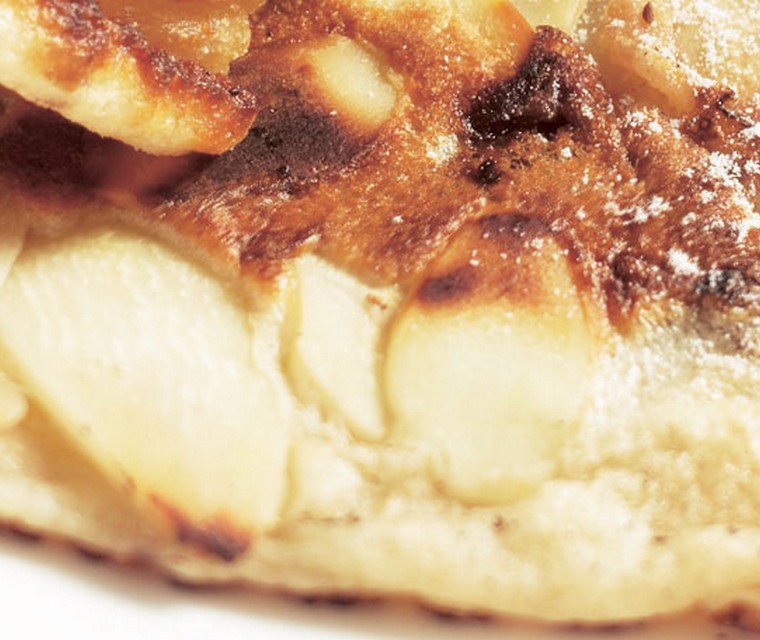 Amandelpannenkoekjes met banaan en chocolade