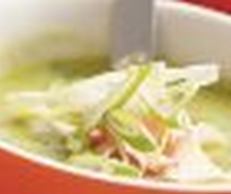 Doperwtensoep met rauwe ham en munt