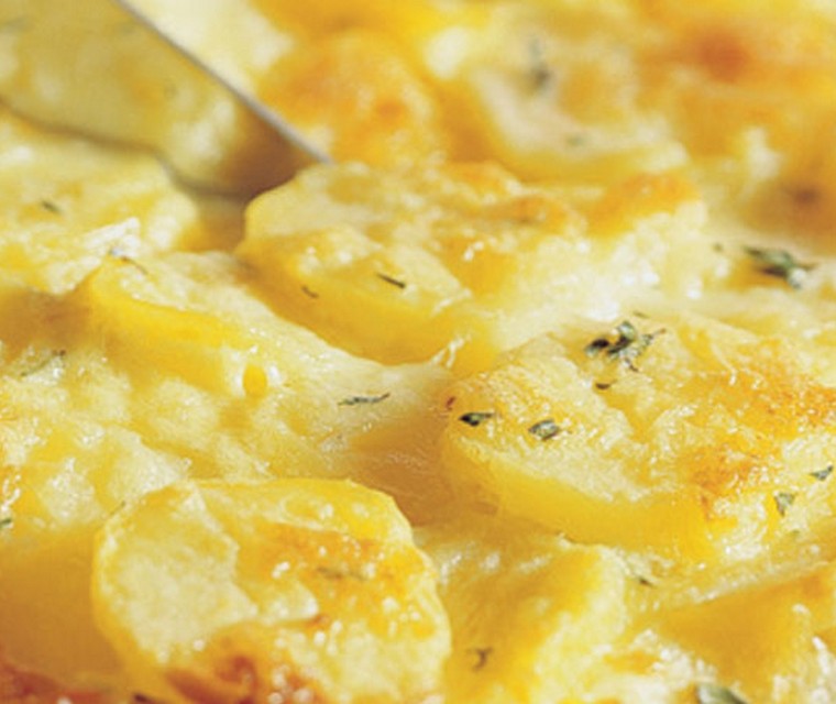 Aardappeltaart met geitenkaas en honing