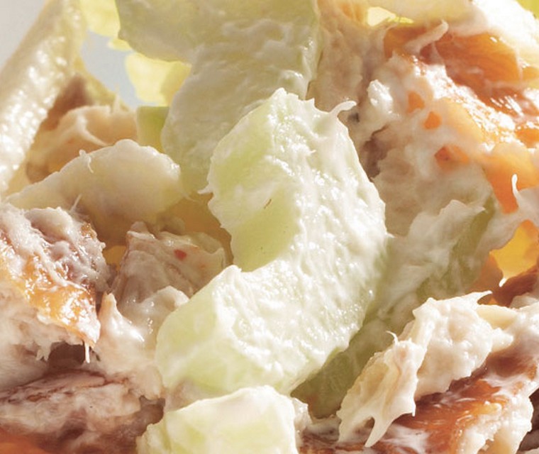 Filotaartjes met gerookte makreelsalade