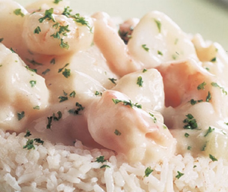 Visragout met lassie Basmati rijst