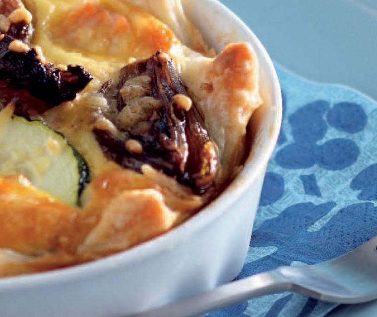 Zalmquiche met karameluien