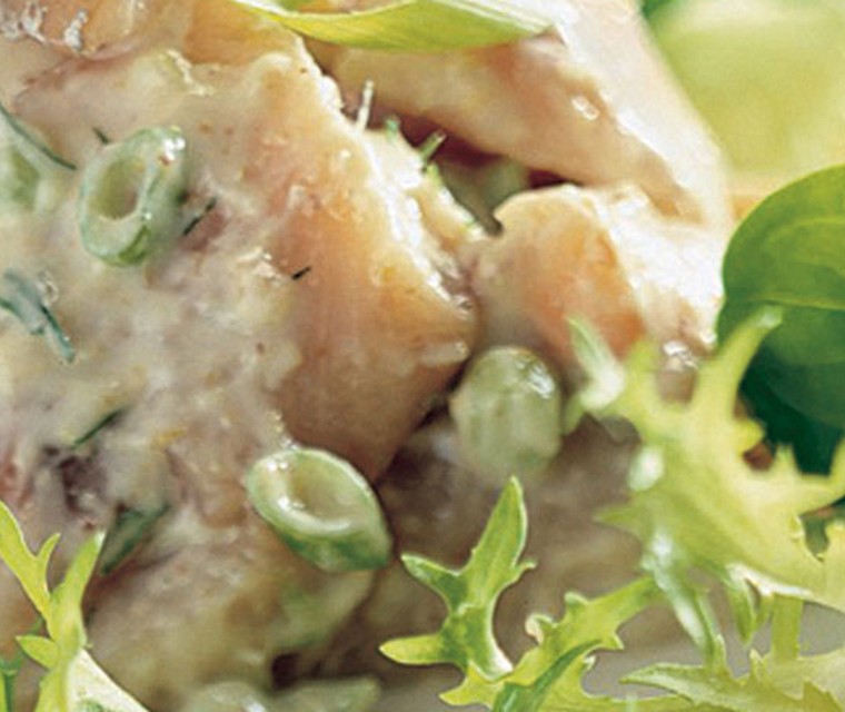 Haringsalade met dille-mosterddressing