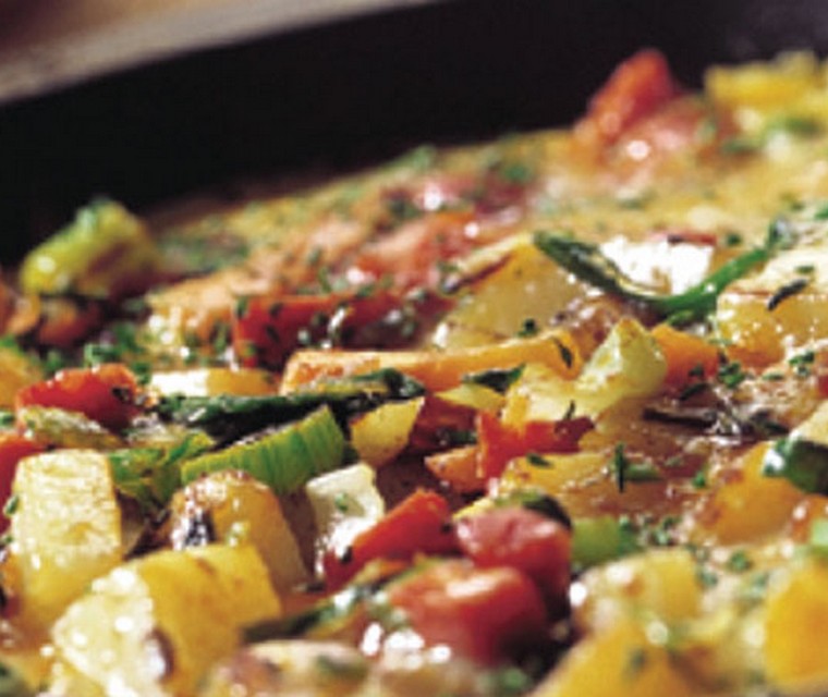 Tortilla met aardappel en knoflookworst