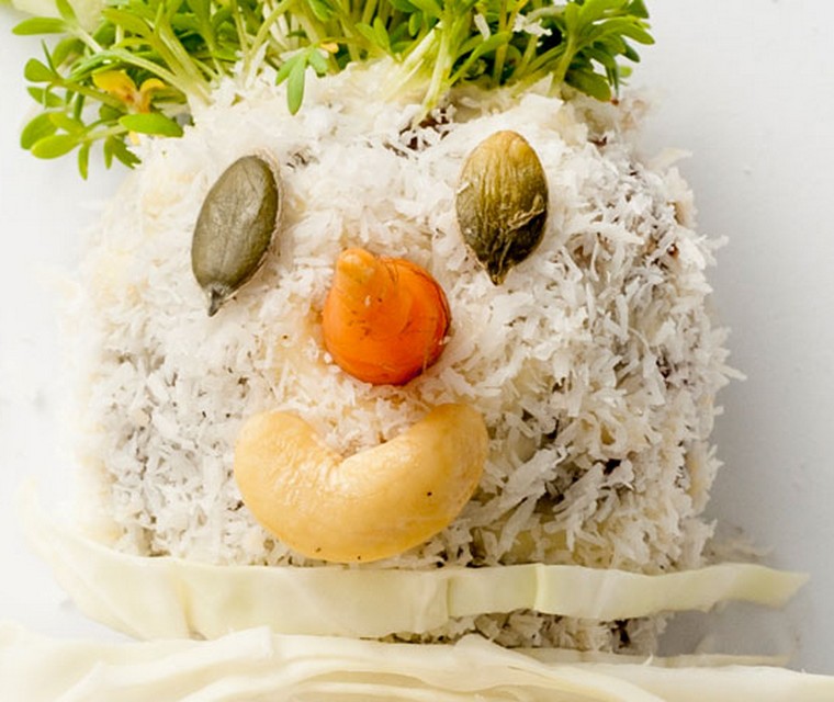 Koolpop met gehakt en kokos