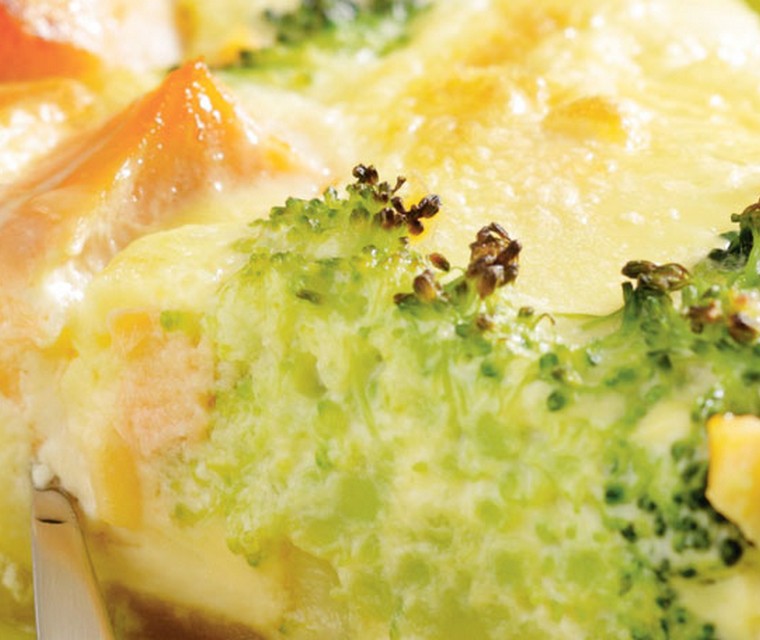Quiche met zalm en broccoli