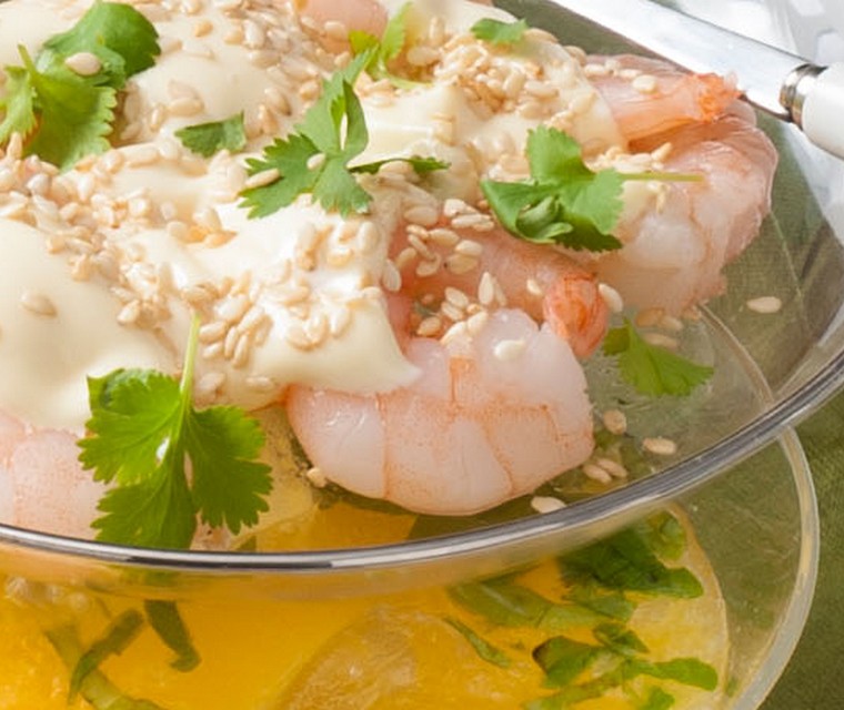 Cocktail met jumbogarnalen en mojito van René Pluijm