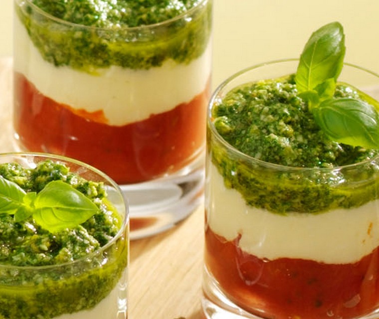 Salade caprese in een glaasje!