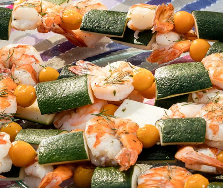 BBQ gambaspies met physalis bes