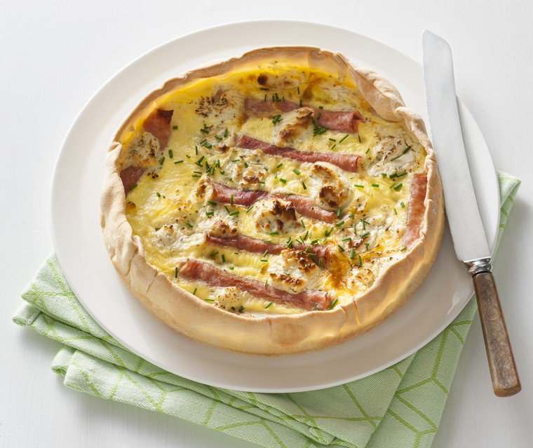Aspergequiche met ham