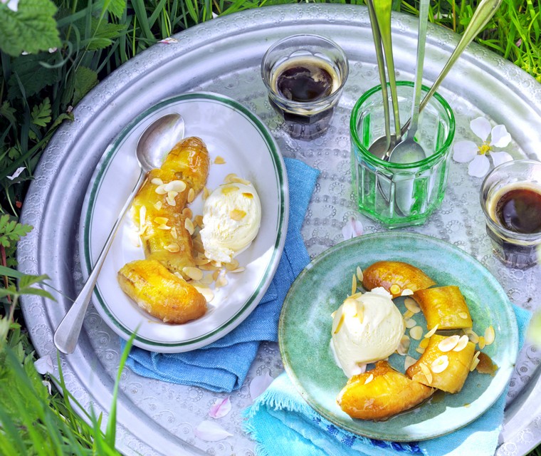 Banaan met karamelsaus, naar idee van Yvette