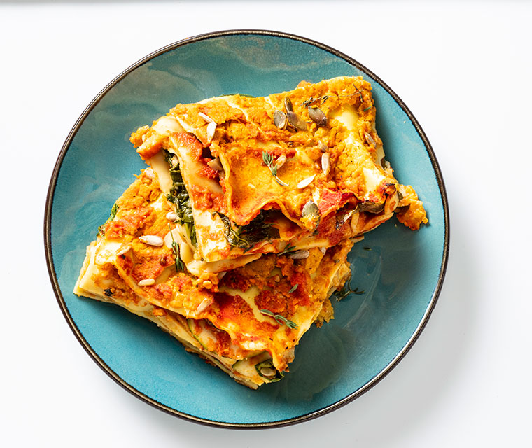 Groentenlasagne met romige ‘kaas’ saus