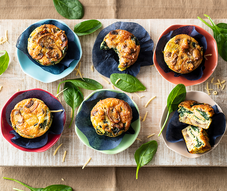 Hartige spinazie- en champignonmuffins