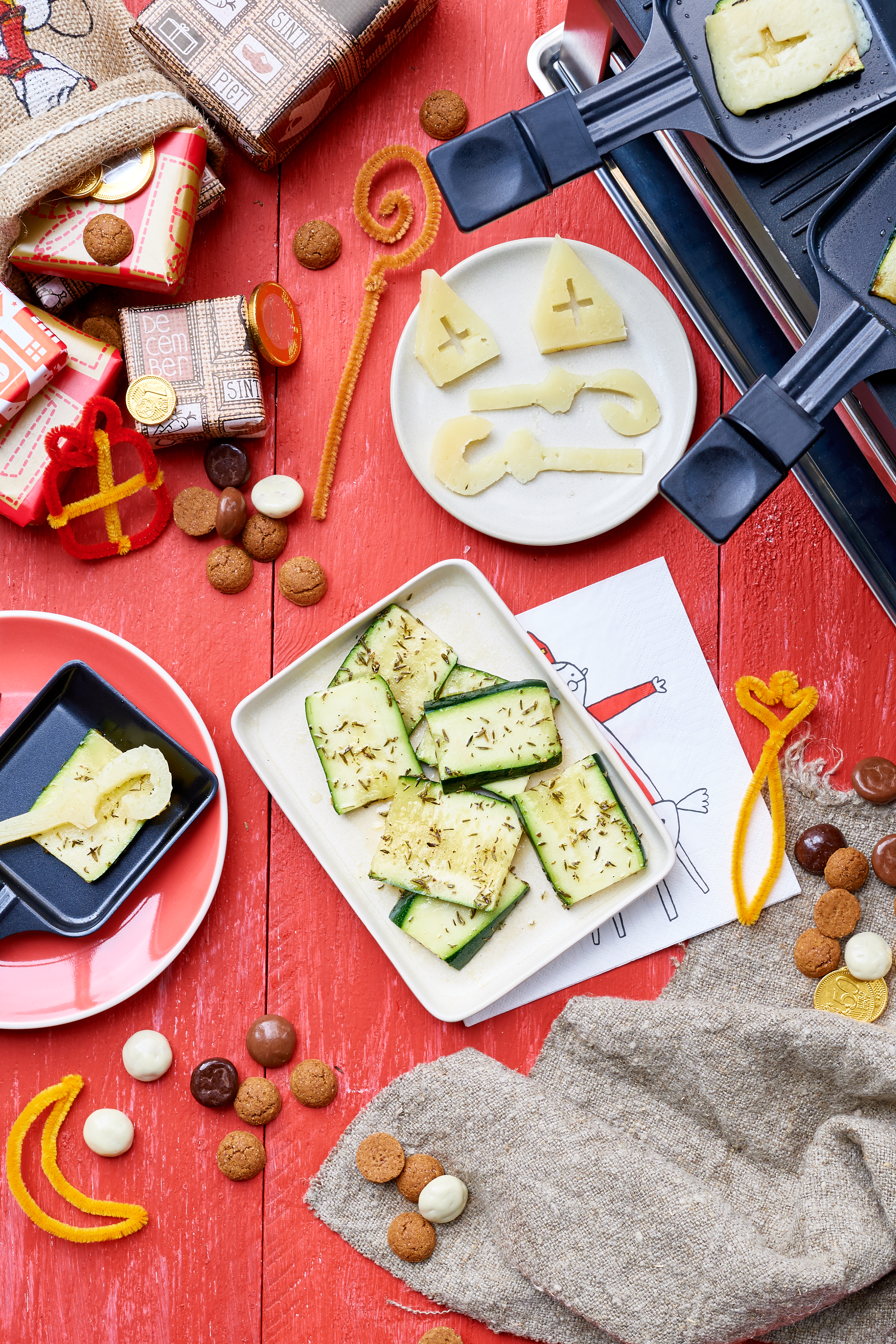 Gebakken courgette met manchego-stafjes