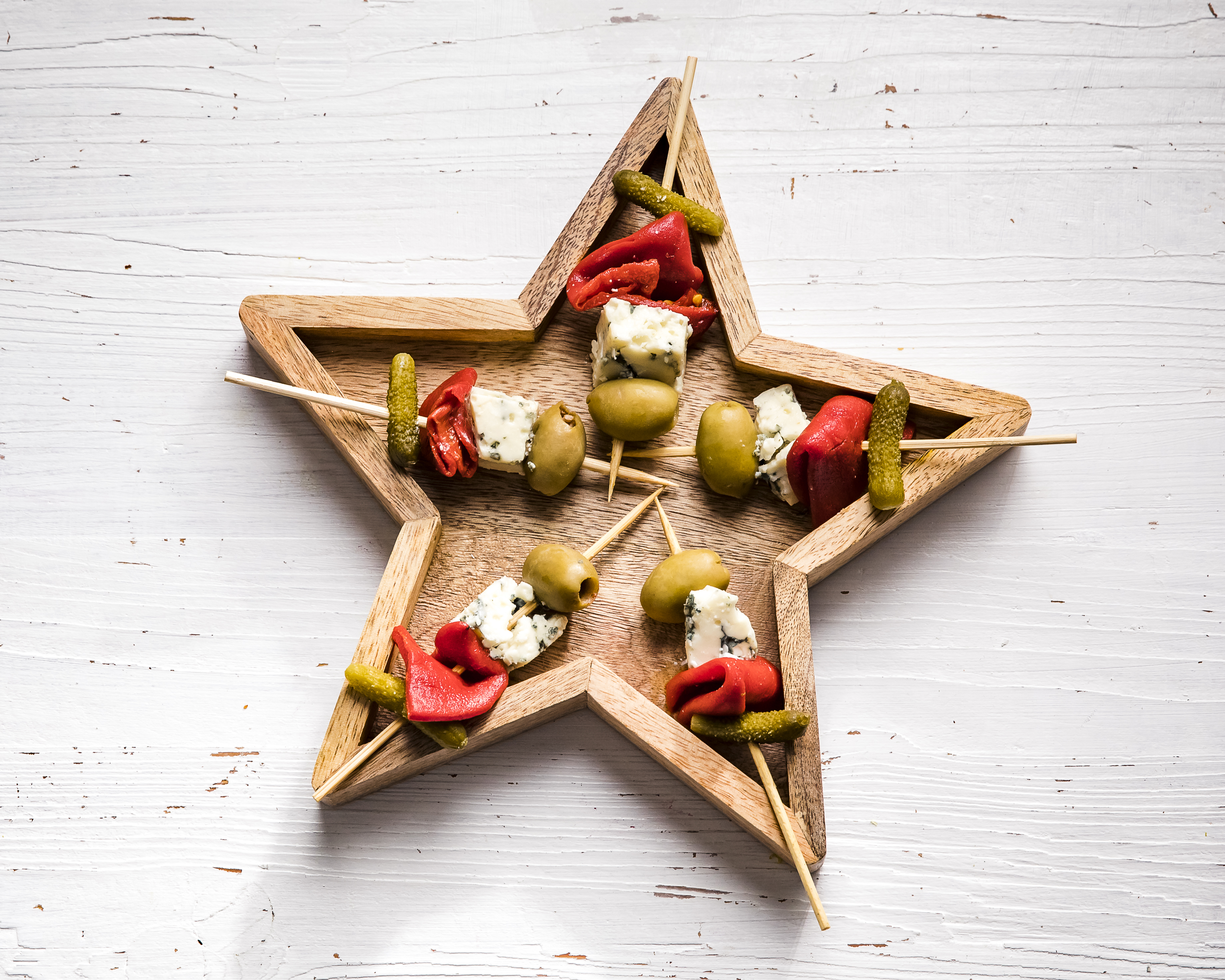 Gegrilde paprika met blauwe kaas