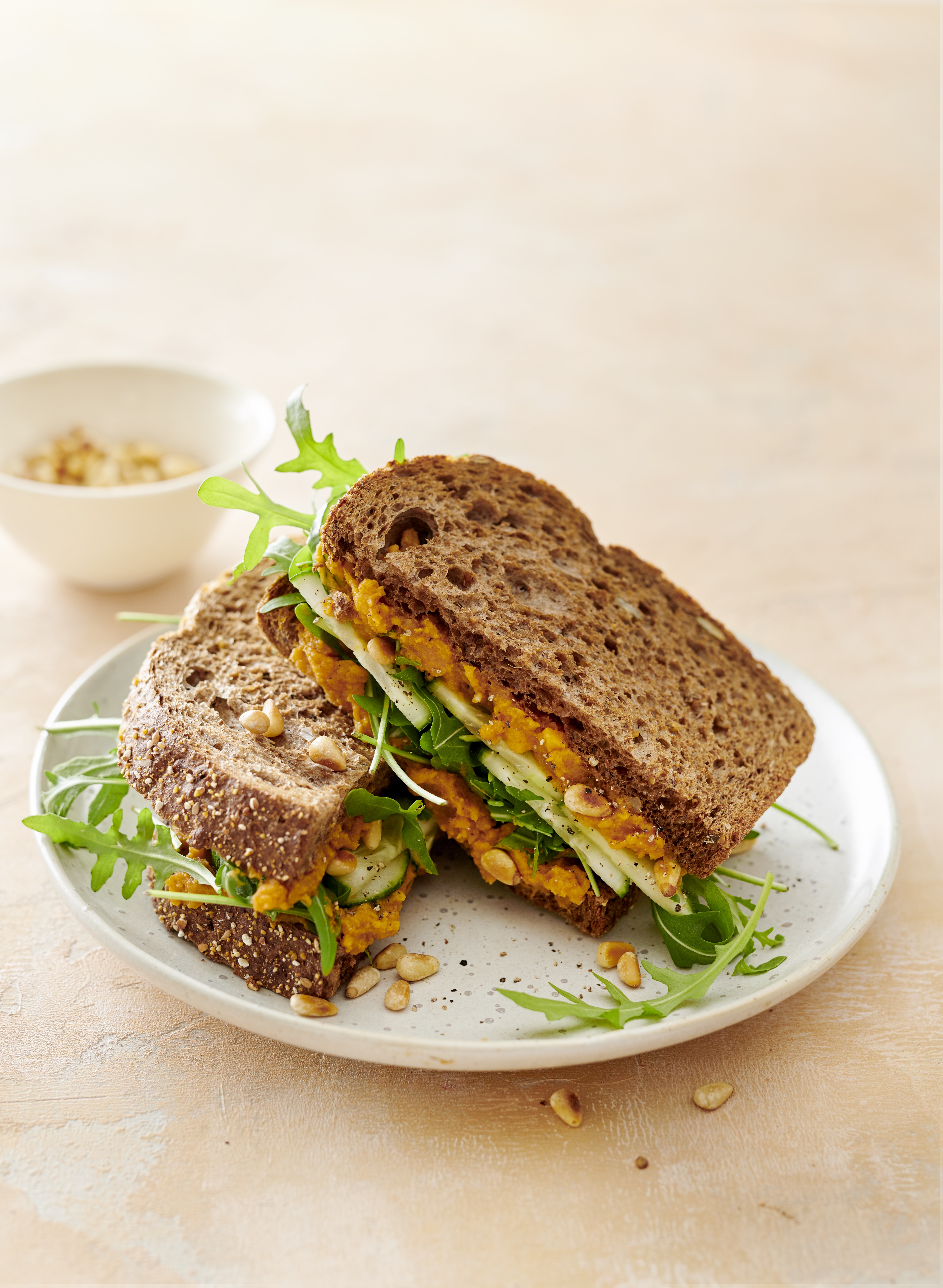 Sandwich met zoete aardappelspread