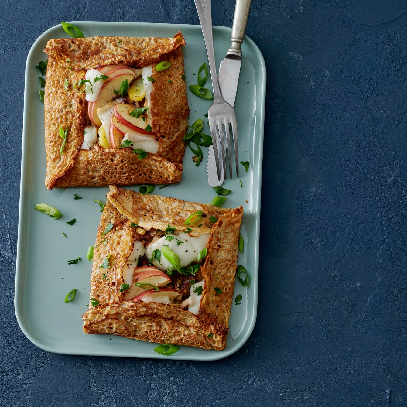 Galette met knolselderij, appel en Hollandse geitenkaas