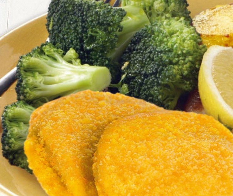 Broccoli met aardappelschijfjes en cordon bleu