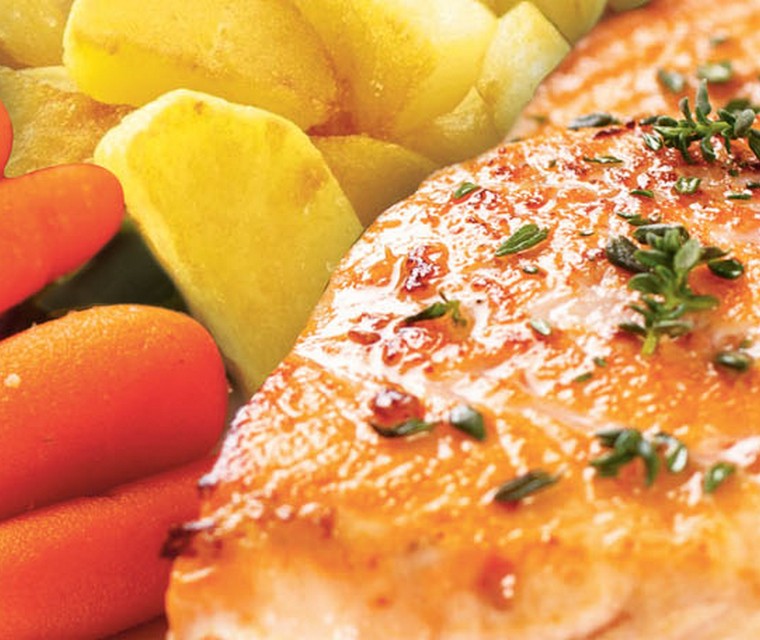 Romige zalm met worteltjes