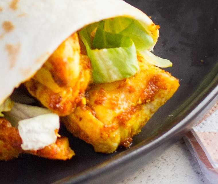 Wraps met kipfilet en ijsbergsla