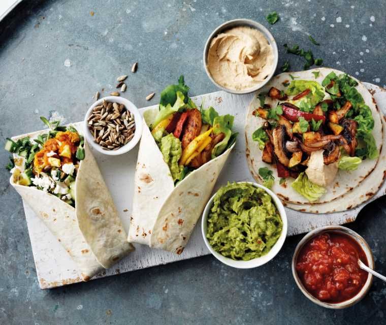 Tortilla's met kip en groente