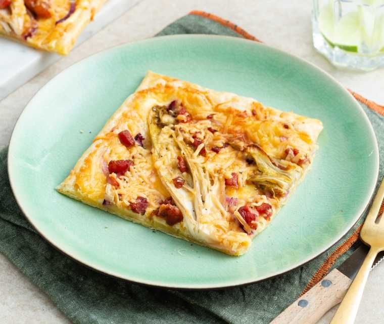 Plaattaart met witlof