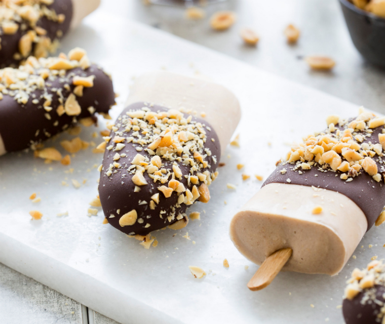 Romige chocolade pindakaas ijsjes