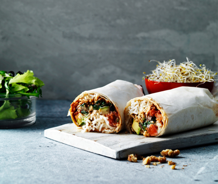 Vega zwarte bonen & geitenkaas burrito’s