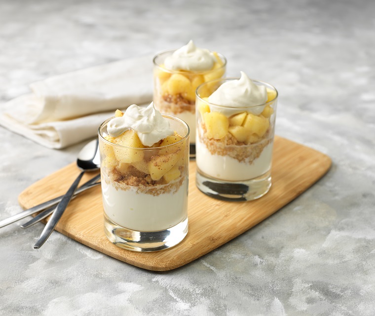 Snelle appel crumble in een glaasje