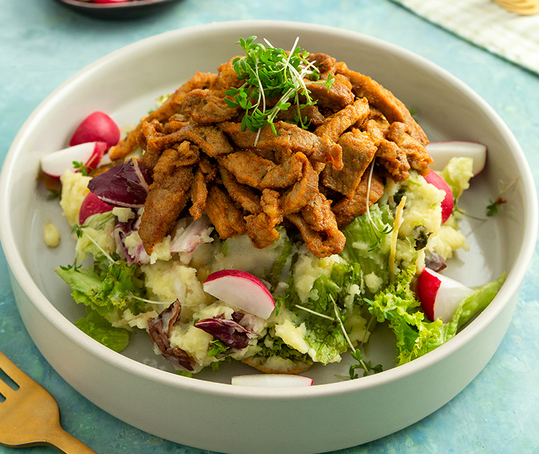 Frisse stamppot met shoarma