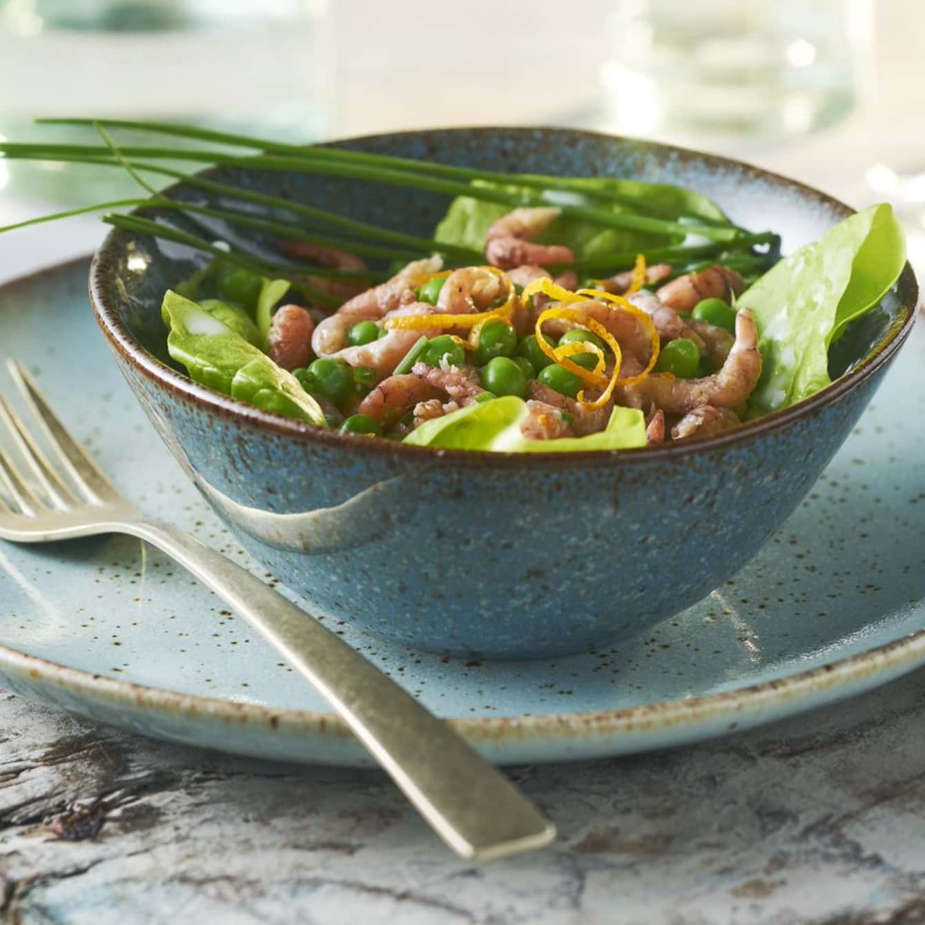 Garnalensalade met doperwtjes