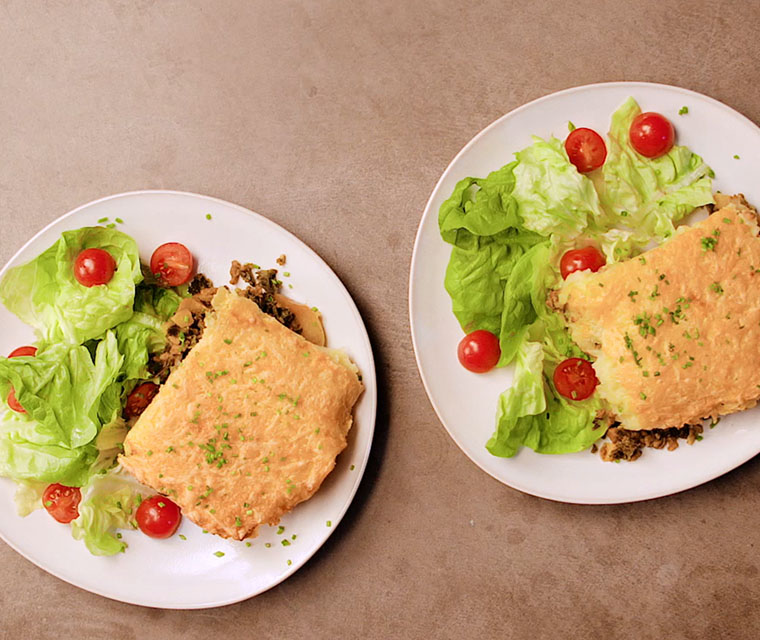 Gehaktschotel met kerrie, boerenkool en appel