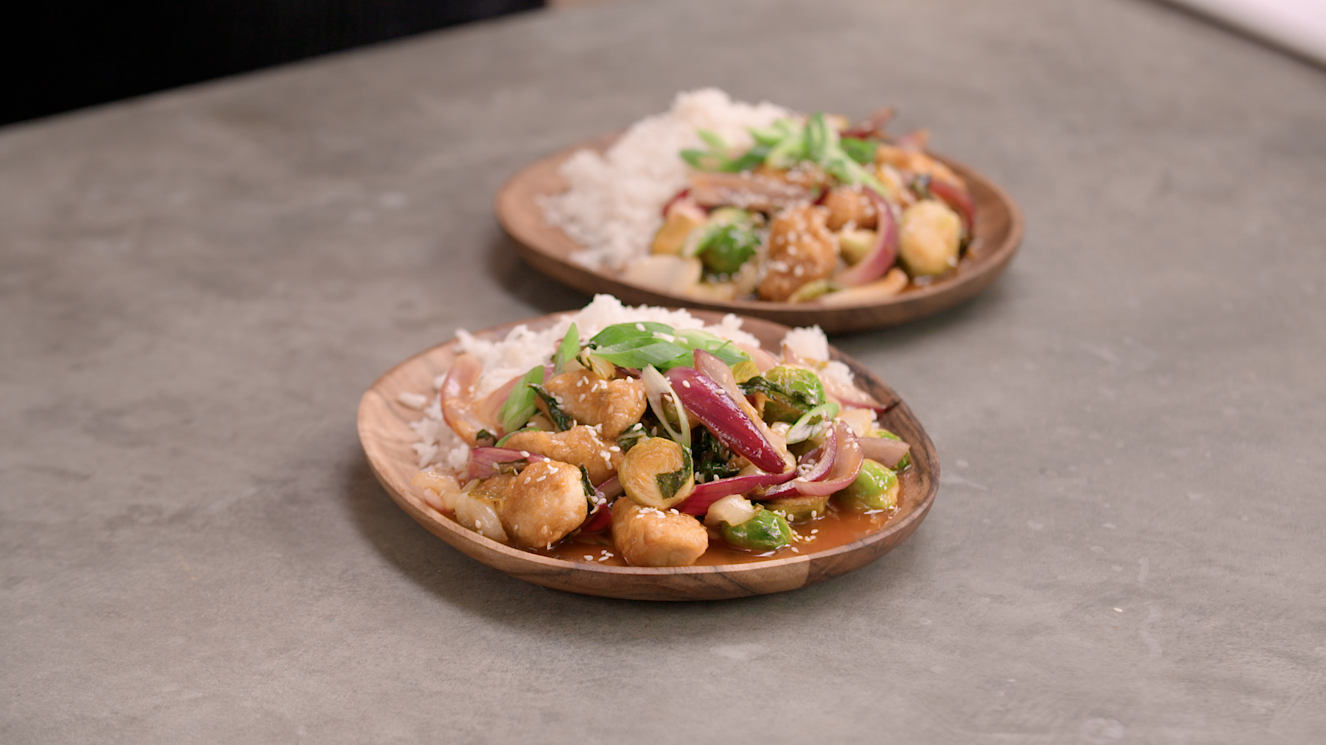 Zoetzure kip met spruitjes en paksoi