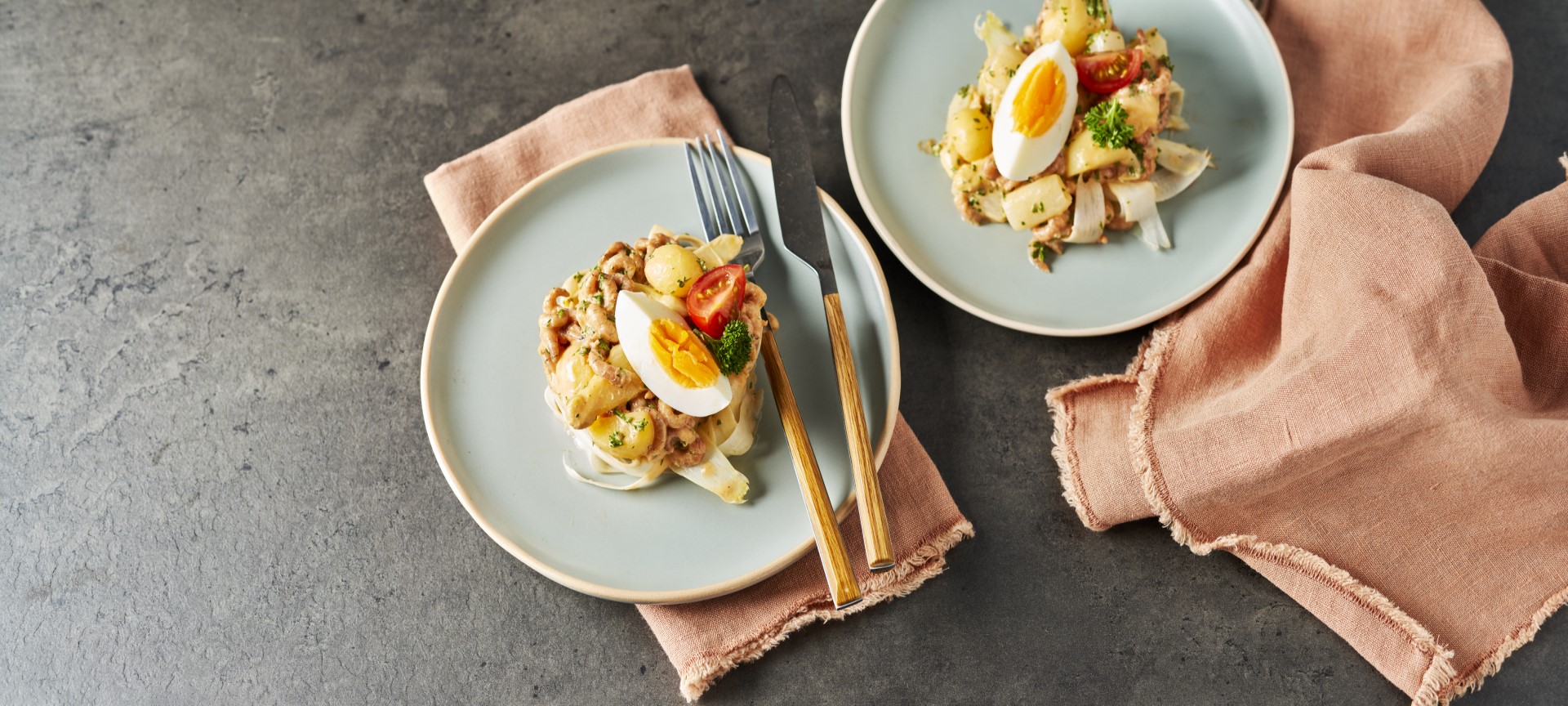 Aspergesalade met krieltjes en Hollandse garnalen