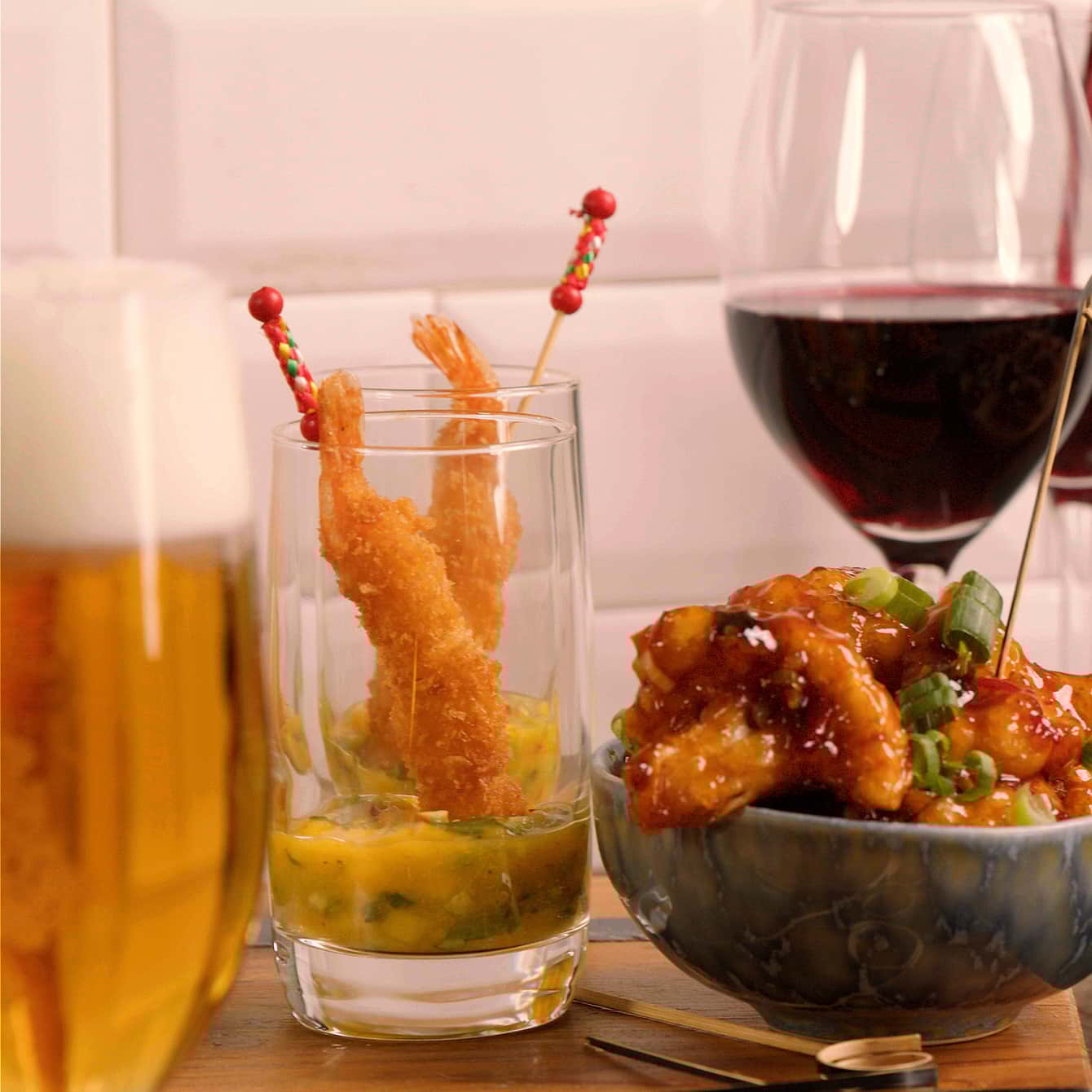 Gamba's met zelfgemaakte salsa