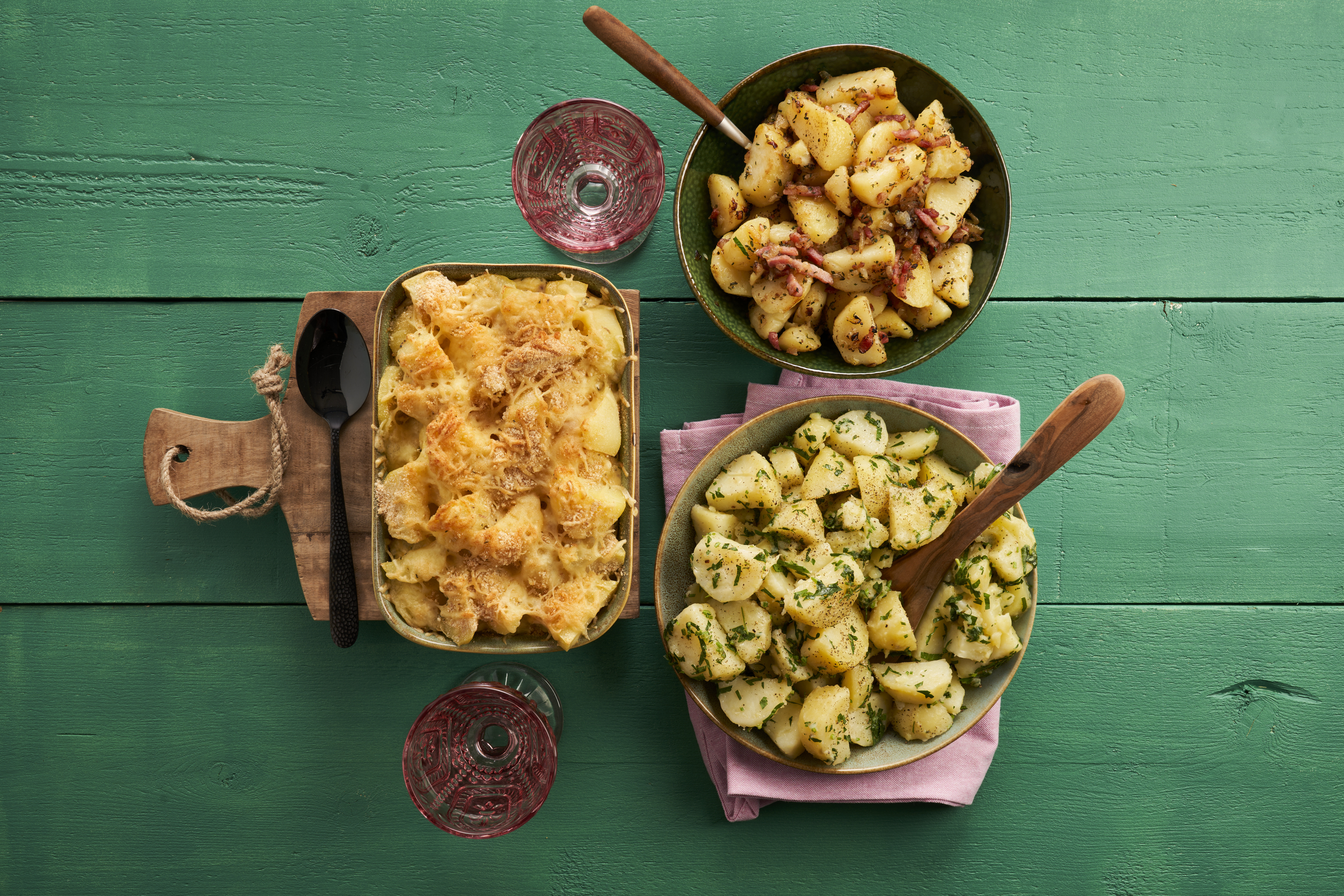 Gekookte aardappels met peterselie