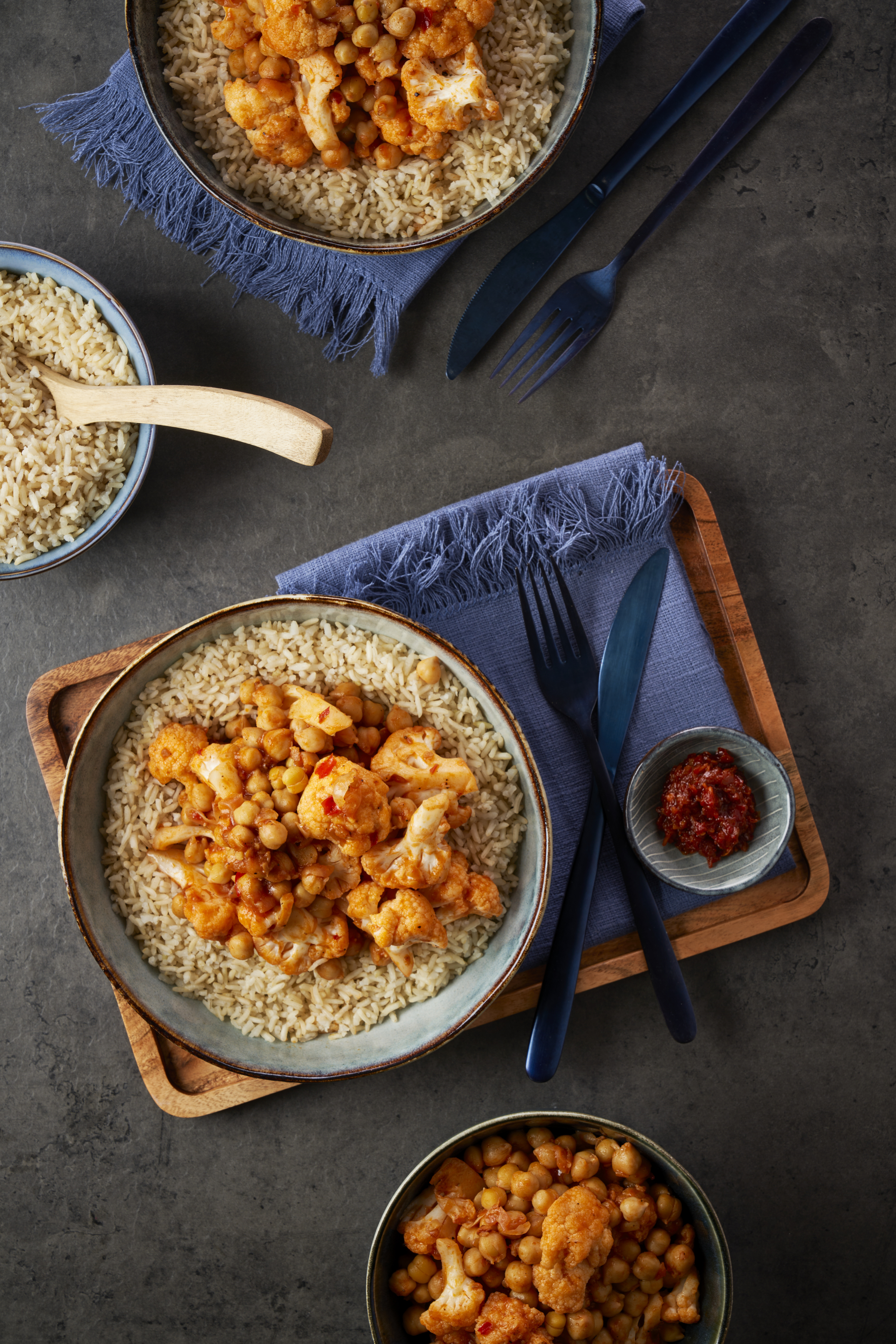 Smoor van bloemkool met zilvervliesrijst