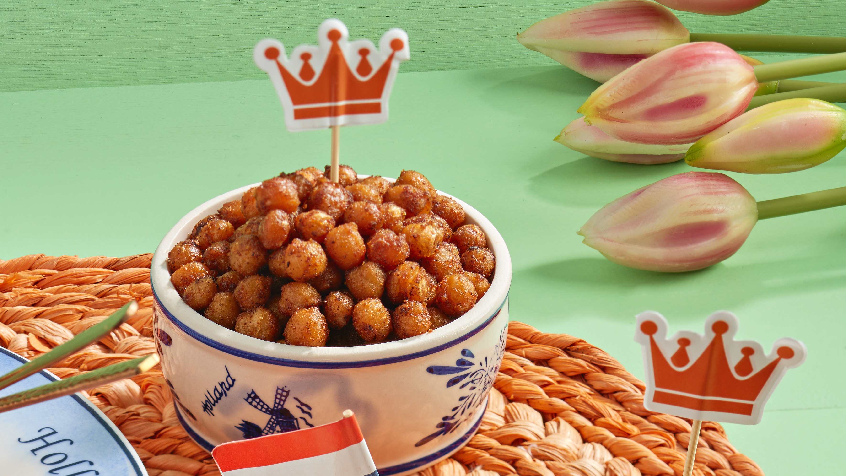 Oranje geroosterde kikkererwten