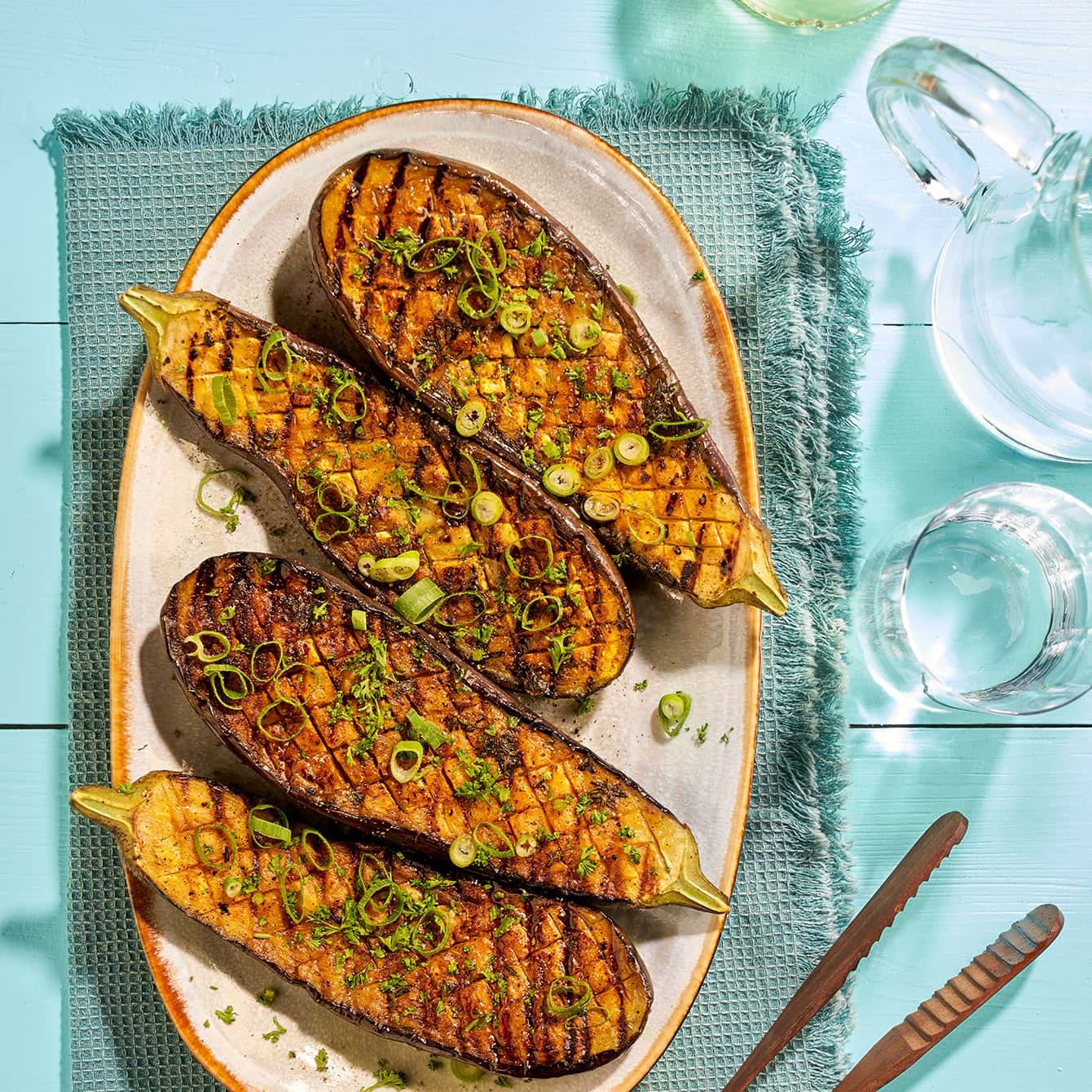 Aubergine van de grill
