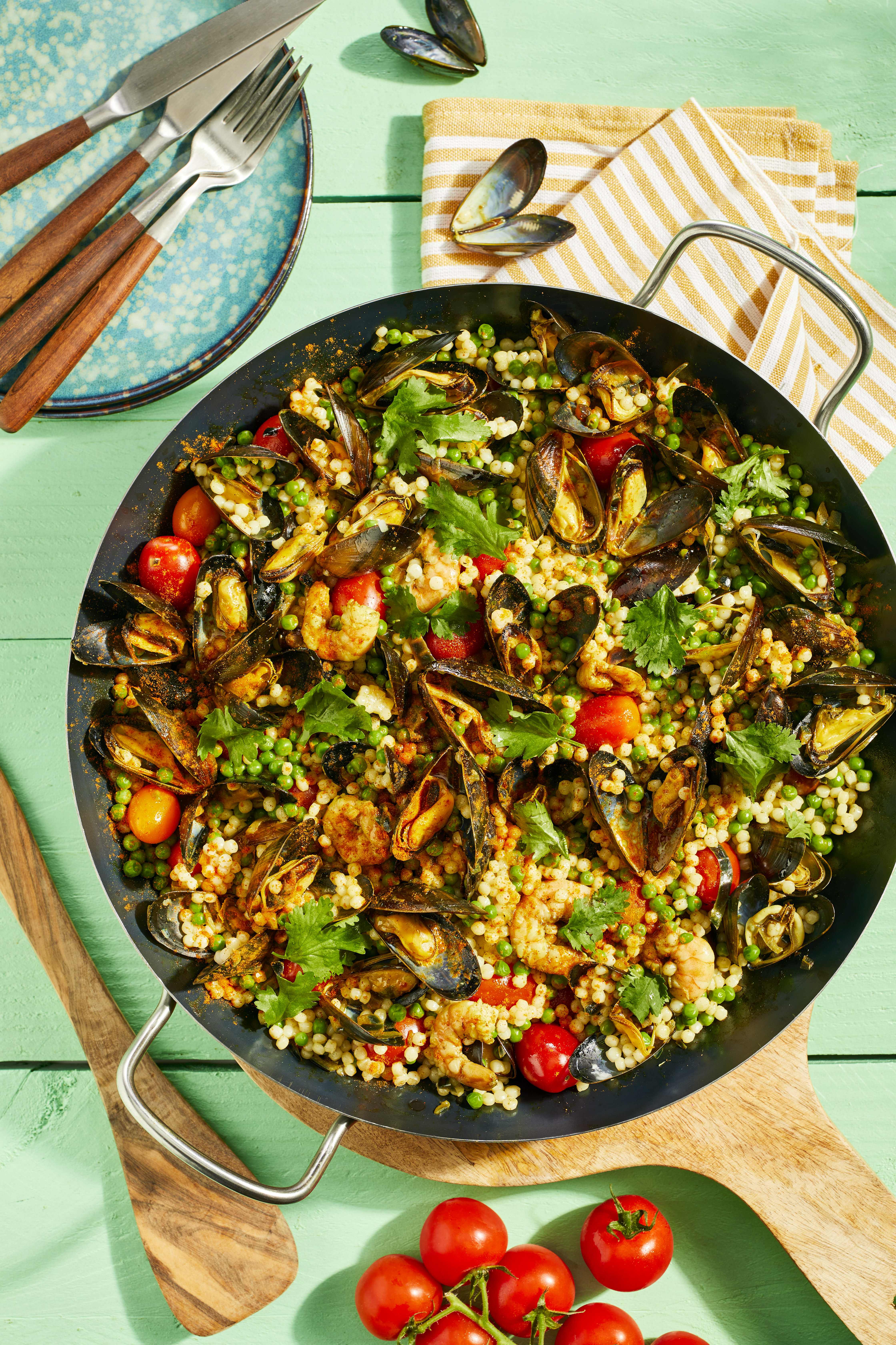 Paella van parelcouscous