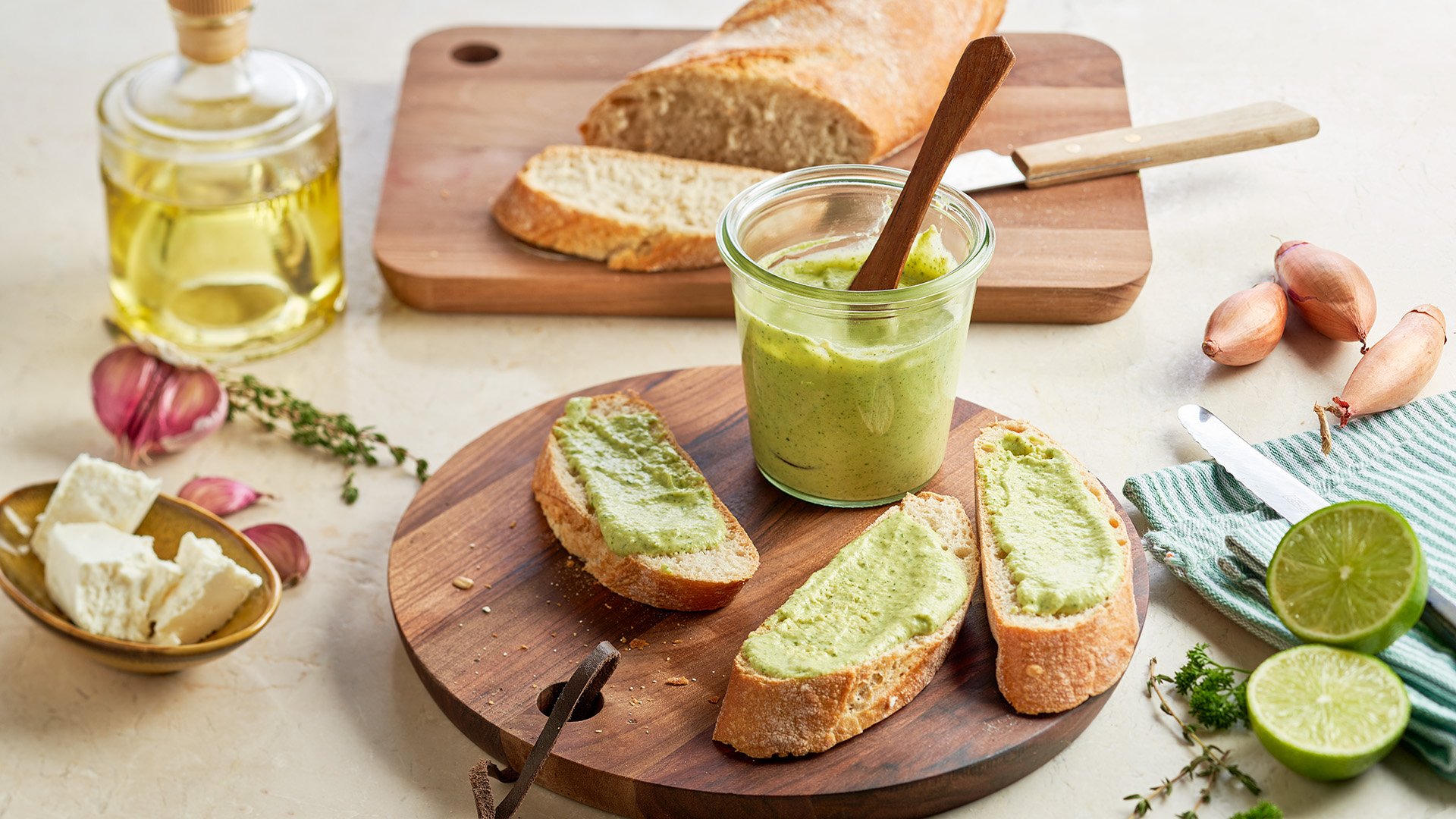 Romige groentespread van courgette en fetakaas