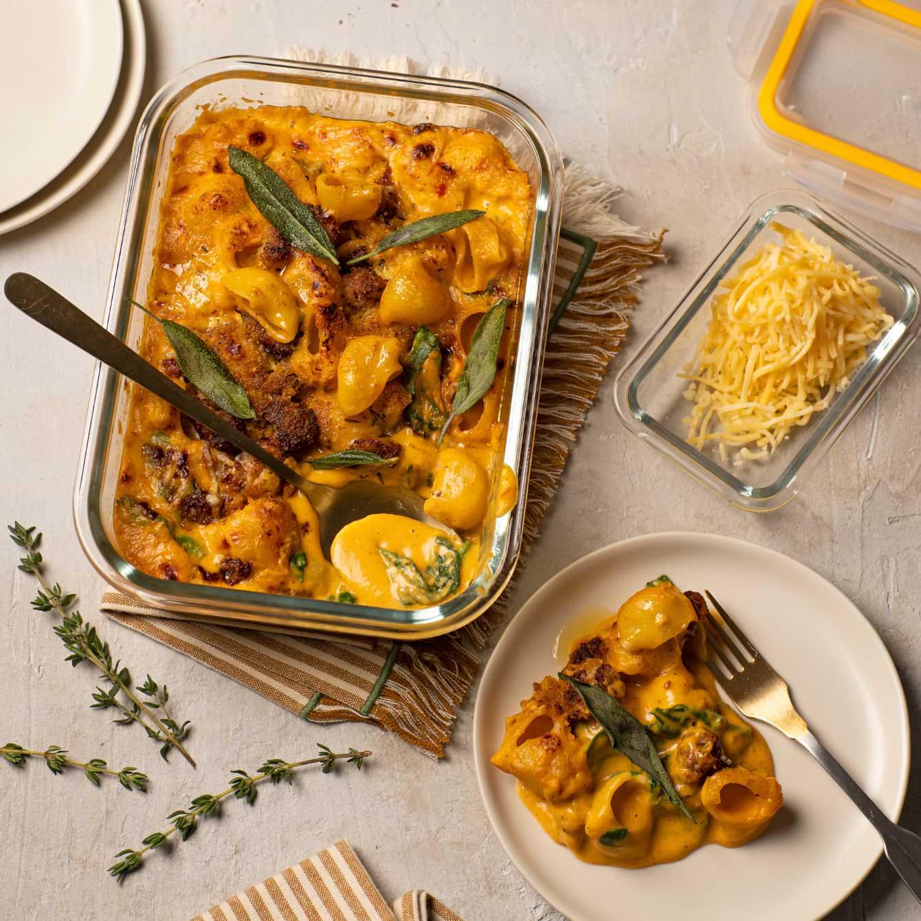 Mac 'n' cheese met pompoen