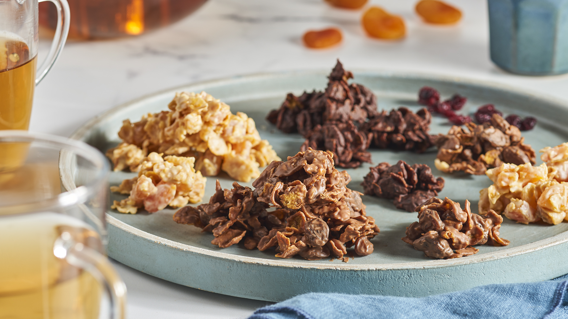 Chocoladerotsjes met gedroogd fruit