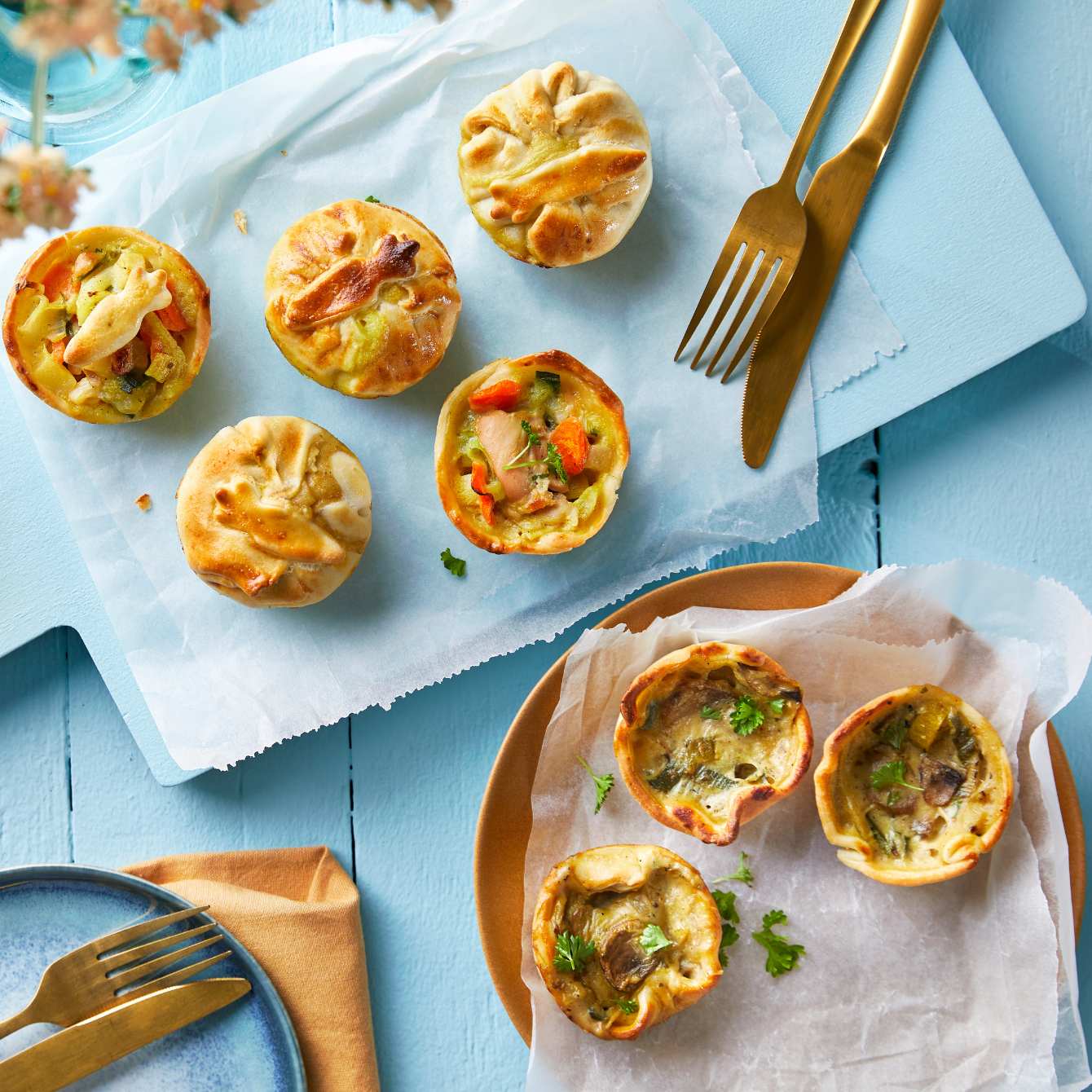 Minipies met extra gevulde kipragout