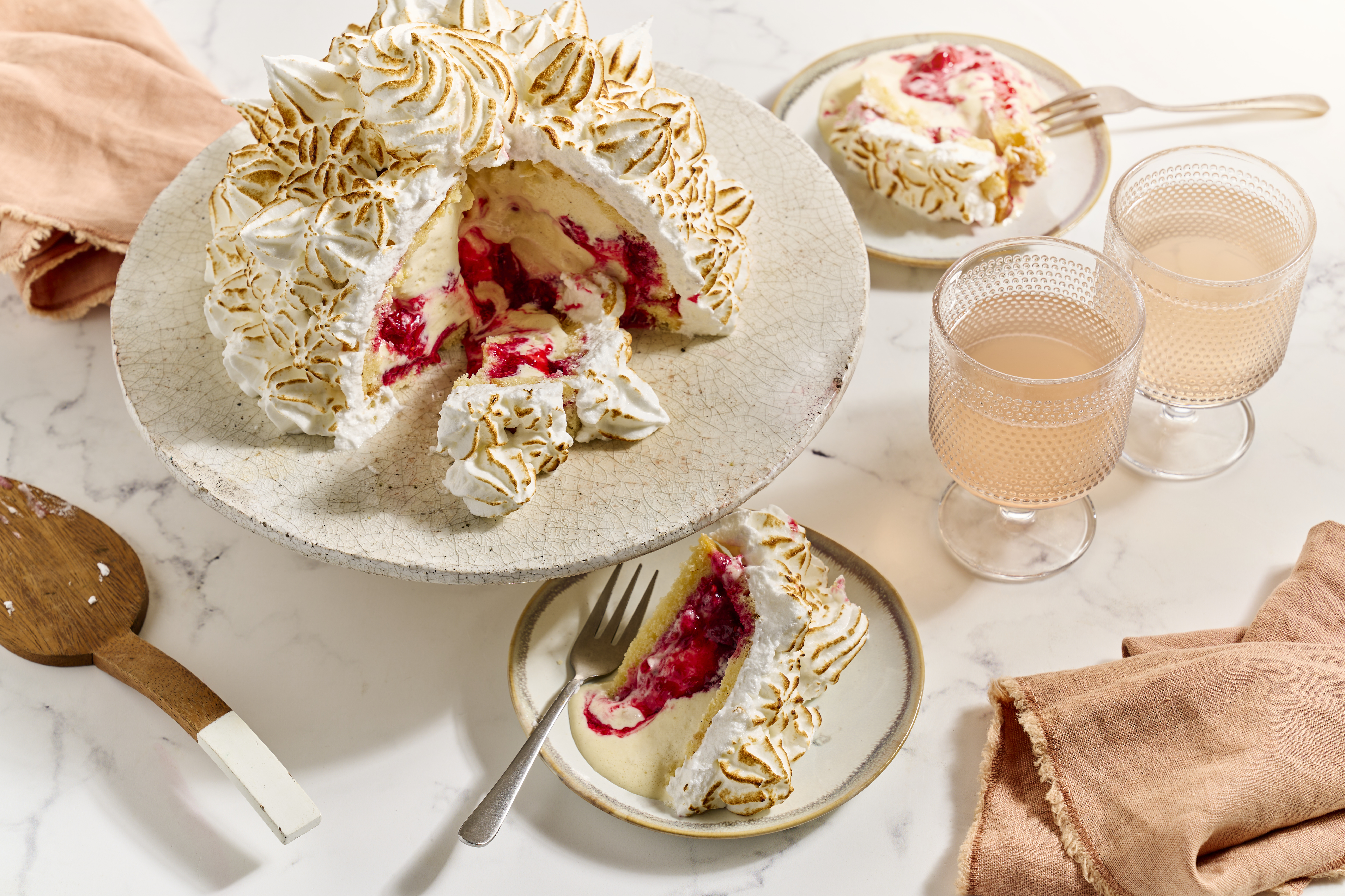 Baked Alaska met boerencake
