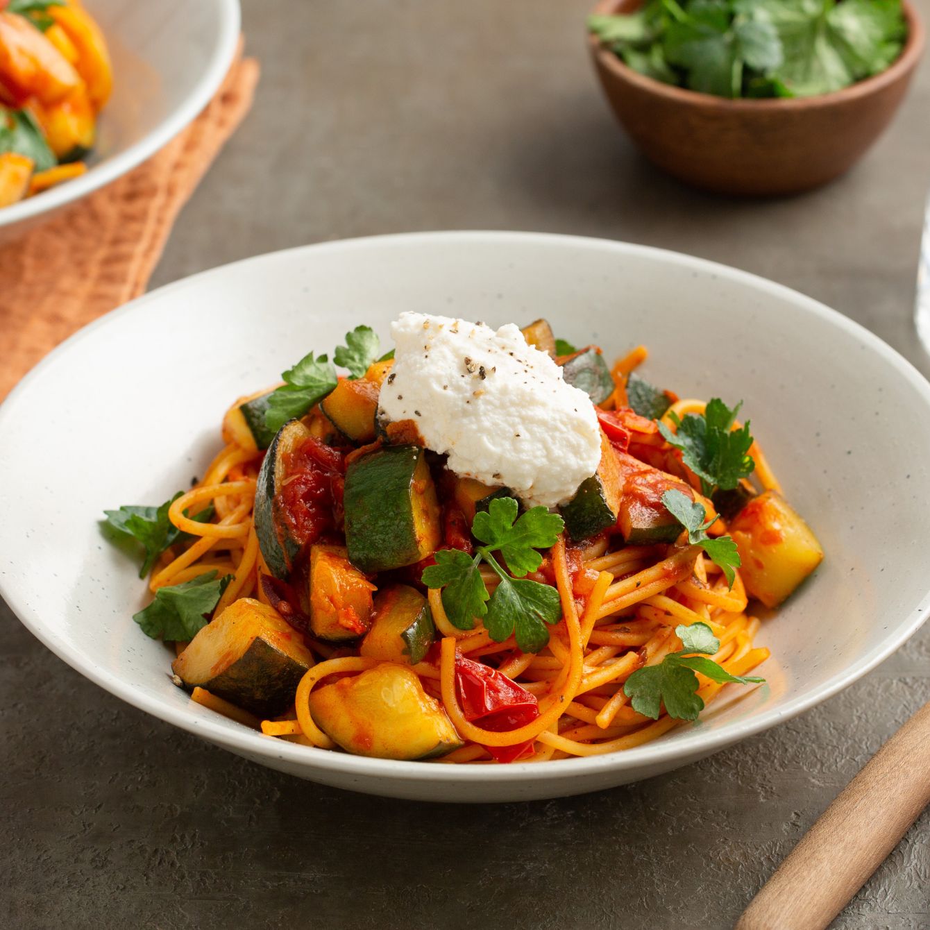 Marlies' spaghetti met courgette en ricotta
