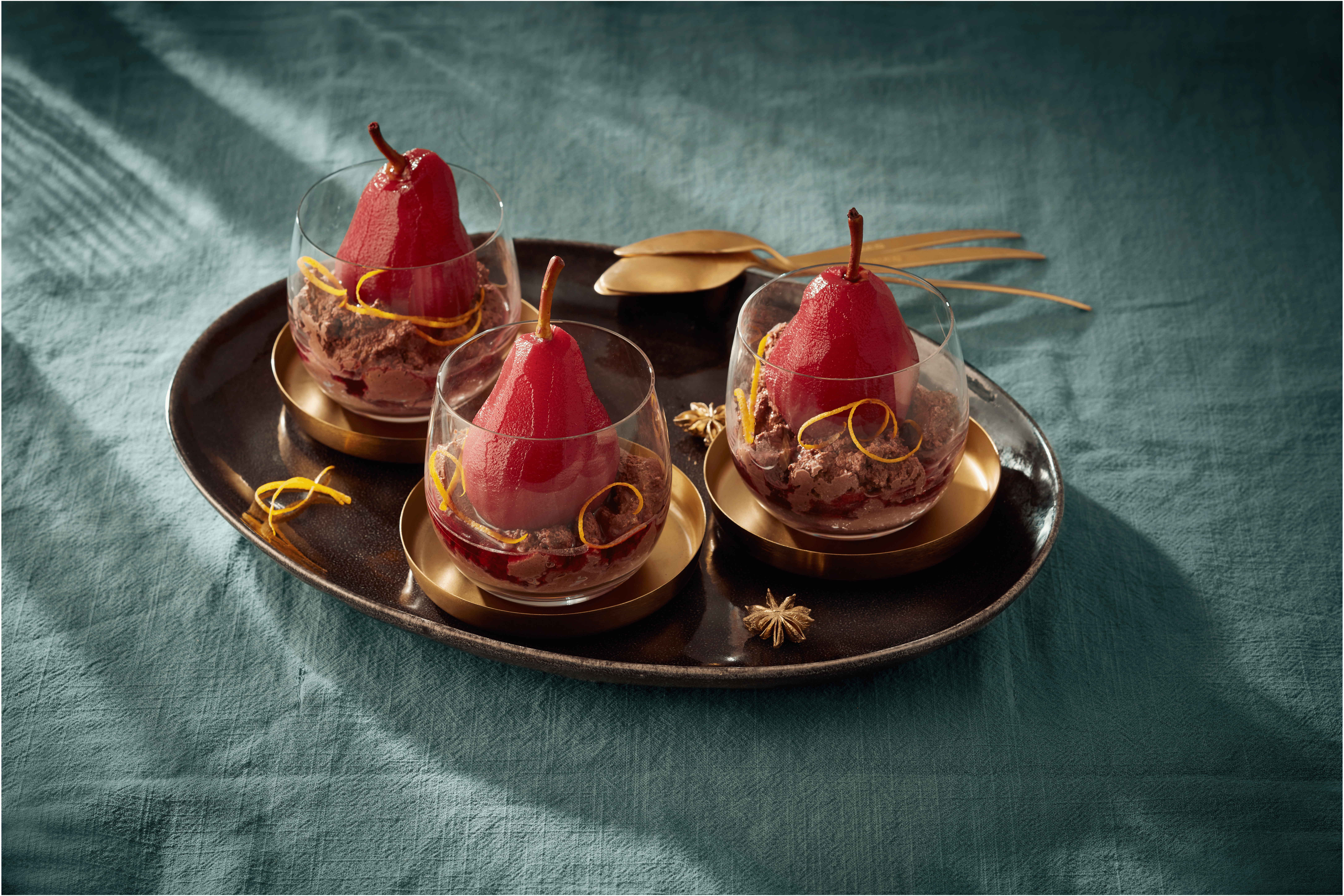 Chocolademousse met stoofperen