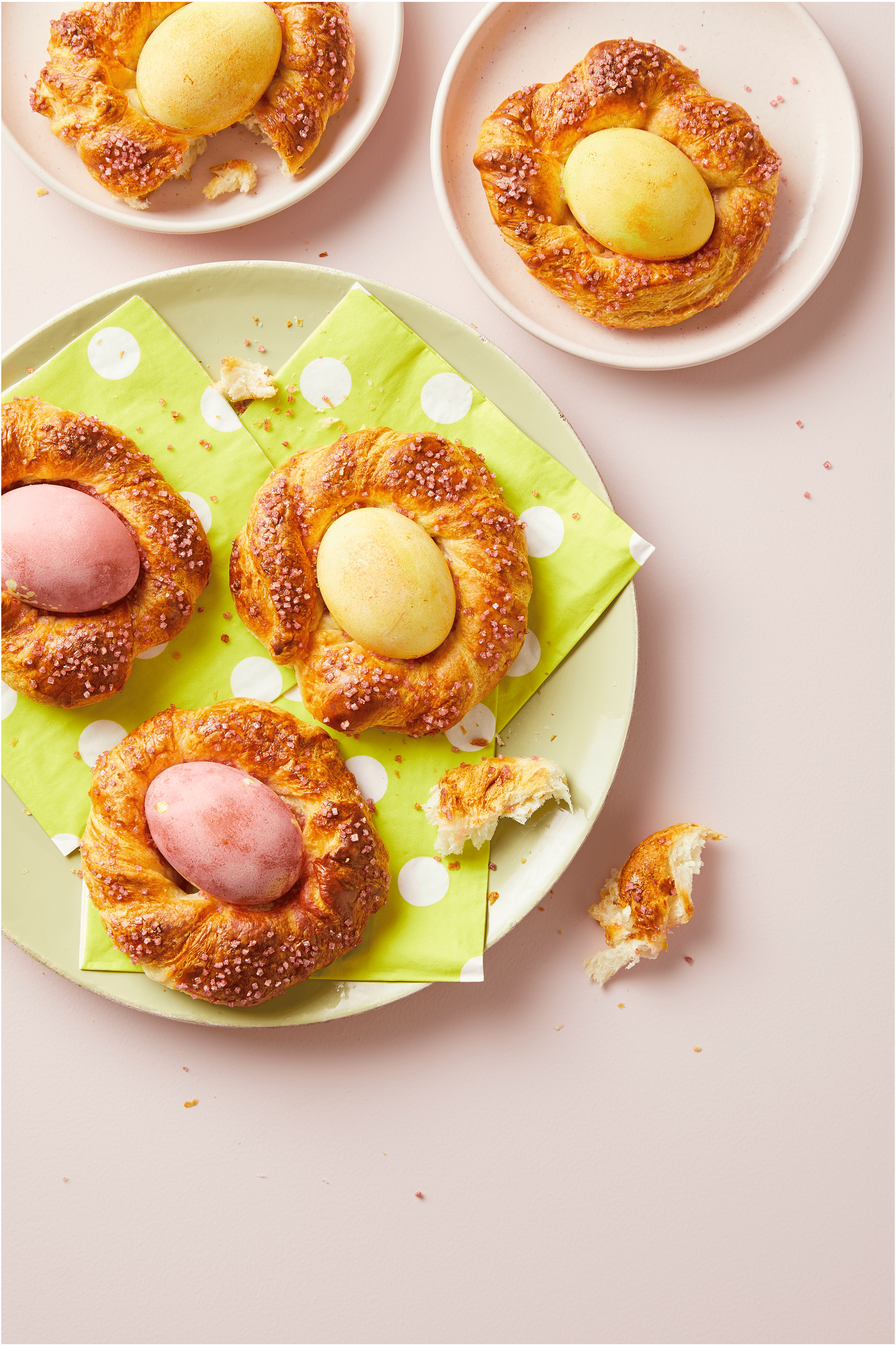 Croissantbloemen met een eitje