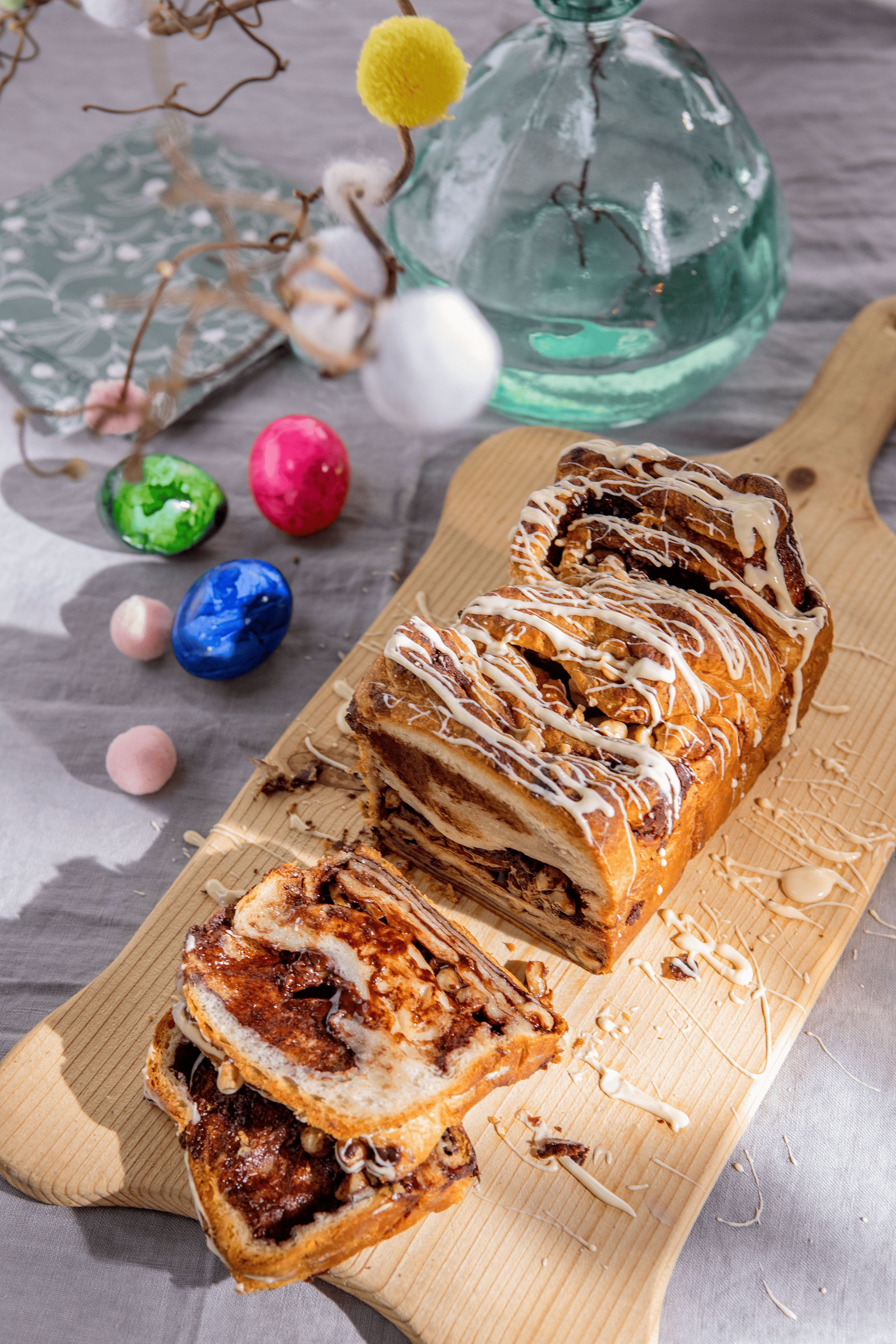 Chocoladebrood met hazelnoten en witte chocolade