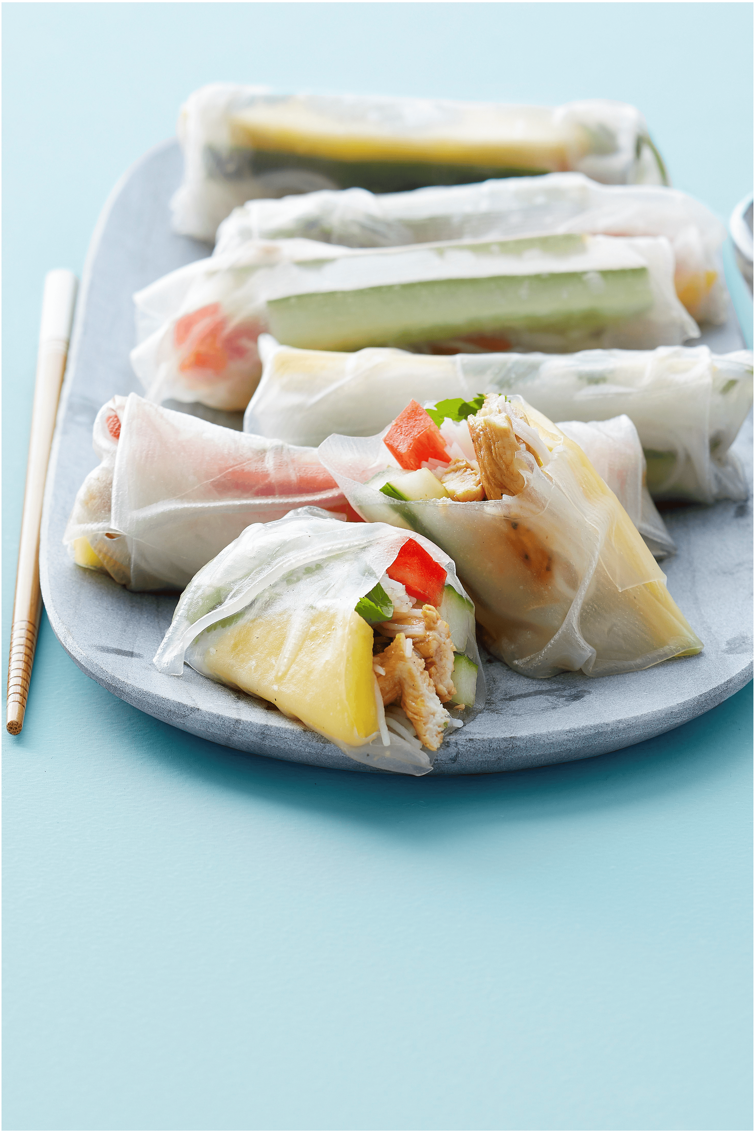 Vietnamese loempia’s met kip en mango